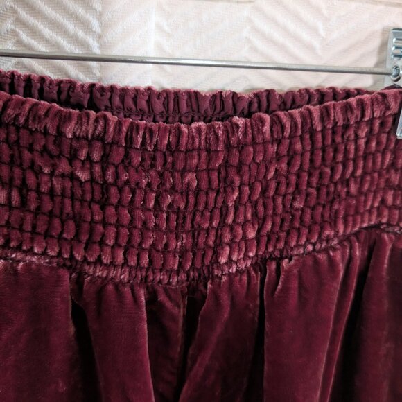 By Anthropologie Gloria Velvet Jogger Pants Size XS Wine Bordeaux Luxe Lounge - Picture 6 of 12
